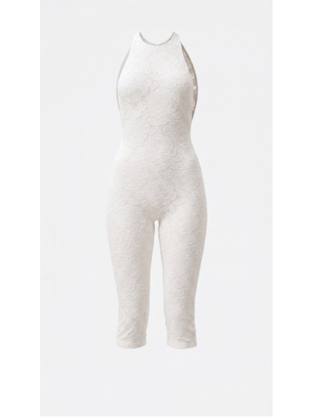 AFRM Lace Capri Jumpsuit,Gardenia